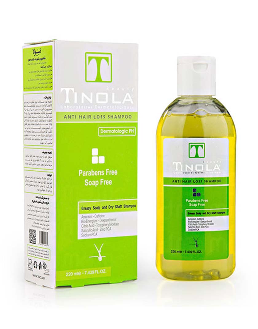23379-1 شامپو تقویت کننده و ضد ریزش کف سر چرب ساقه خشک 220 میلی لیتر تینولا