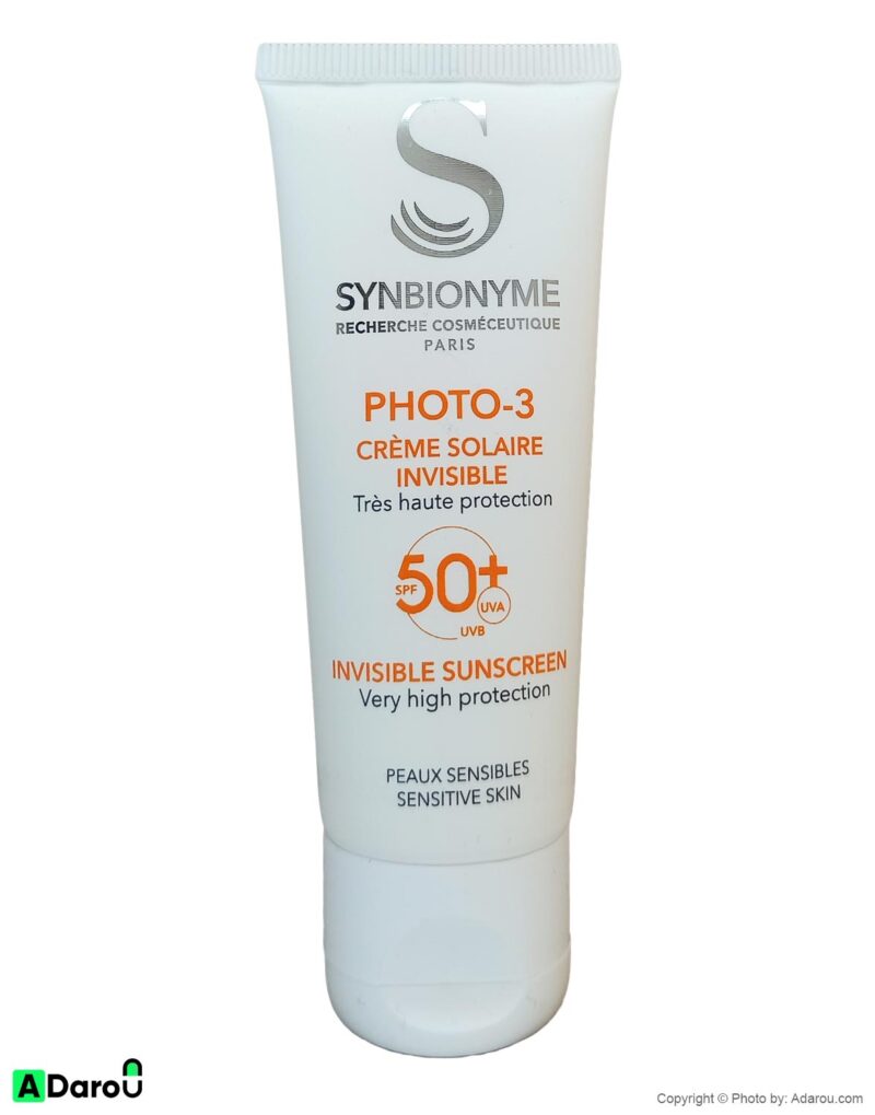 ضد آفتاب بی رنگ پوست حساس SPF50 حجم 40 میلی لیتر فتو 3 سین بیو نیم