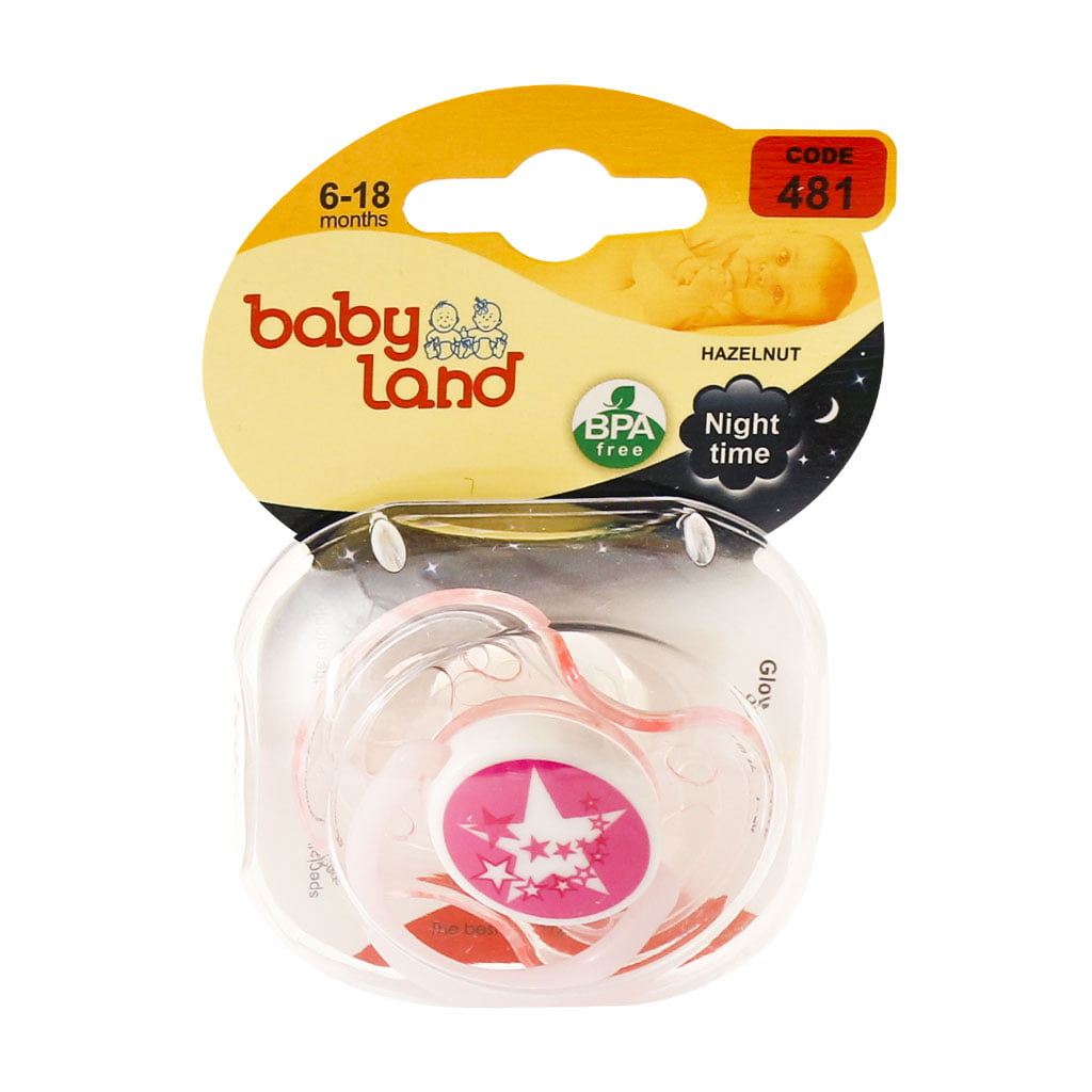 481 بیبی لند پستانک شب تاب مناسب نوزادان از 6 تا 18 ماهگی کد 481
