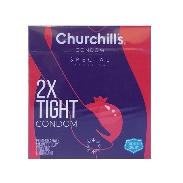 کاندوم خاردار تحریک و تنگ کننده تاخیری 3 عددی انار چرچیلز Churchill's 2x Tight