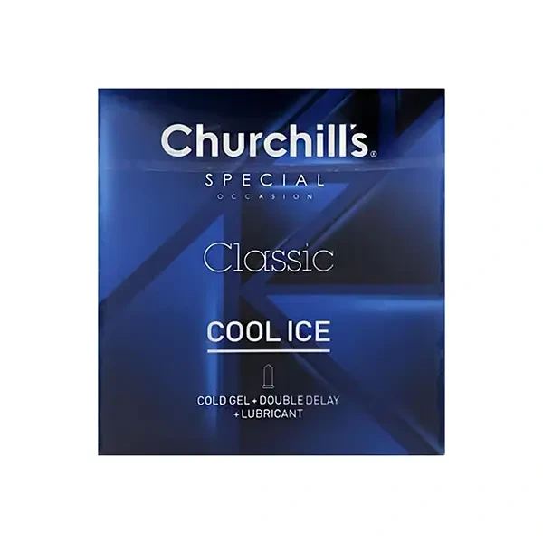 کاندوم کلاسیک خنک‌کننده تاخیری 3 عددی چرچلیز Churchill's Classic Cool Ice