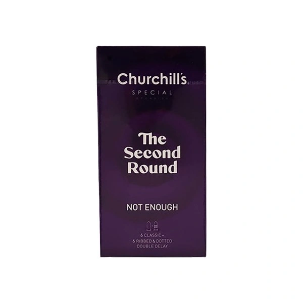 کاندوم ترکیبی 6+6 تاخیری (کلاسیک + خاردار شیاردار) 12 تایی چرچیلز Churchill's The Second Round