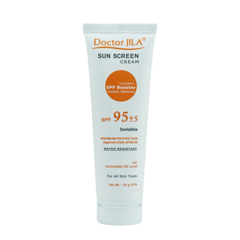 کرم ضد آفتاب SPF95 بی رنگ انواع پوست دکتر ژیلا 50گرم Doctor Jila