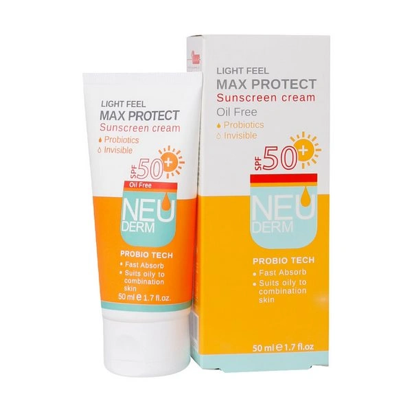 کرم ضدآفتاب +SPF50 مکس پروتکت پوست مختلط تا چرب نئودرم 50 میلی‌لیتر Neuderm