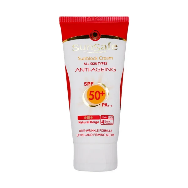 کرم ضدآفتاب ضد چروک 50 Spf بدون رنگ سان سیف