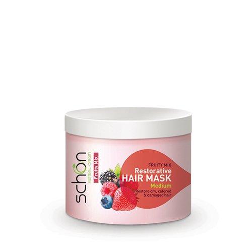 ماسک موی سر کاسه‌ای میوه‌ای احیاکننده و درخشان‌کننده موهای خشک و رنگ‌شده شون 300 میلی‌لیتر Schon