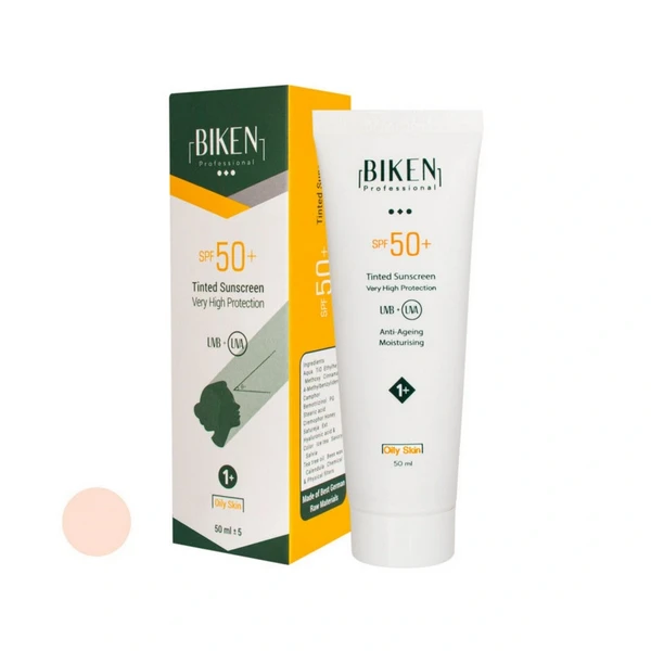 کرم ضدآفتاب +SPF50 پوست چرب کد +1 بیکن 50 میلی‌لیتر Biken