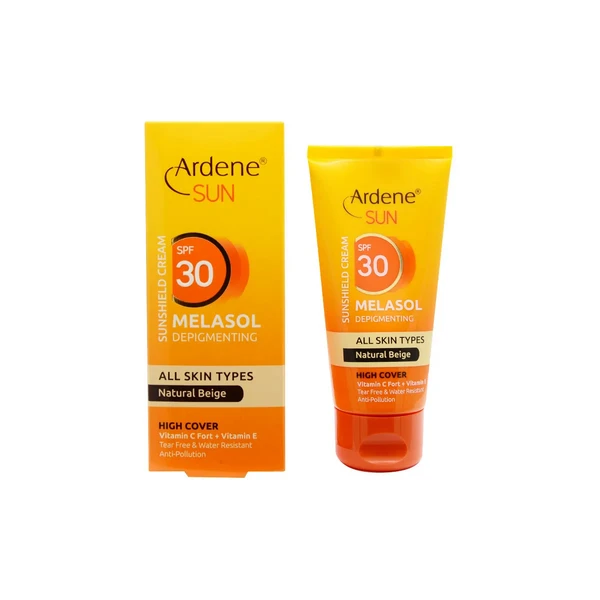 کرم ضدآفتاب 30 SPF بژ طبیعی با خاصیت ضد لک حاوی ویتامین C+E ملاسول آردن سان