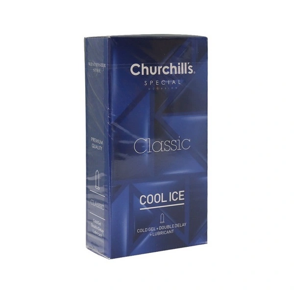 کاندوم کلاسیک خنک کننده تاخیری 12 عددی چرچیلز Churchill's Classic Cool Ice