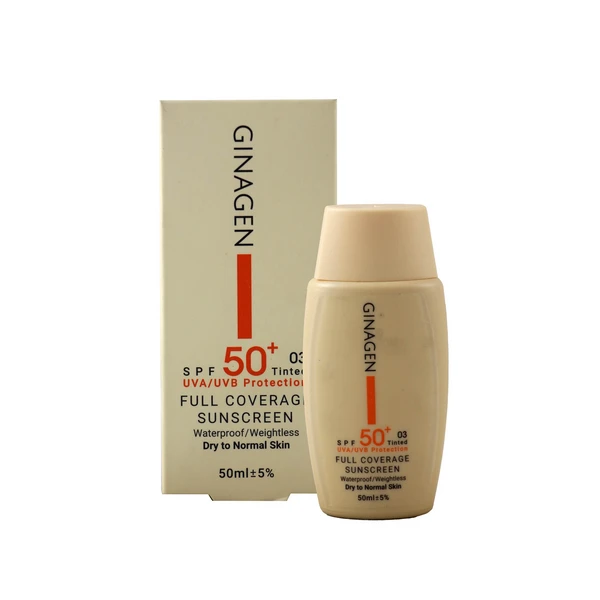 کرم ضدآفتاب SPF50 پوست خشک و نرمال کد 01 ژیناژن