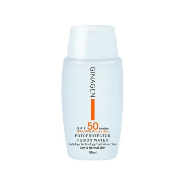 کرم ضدآفتاب SPF50 بی‌رنگ پوست خشک و نرمال ژیناژن 50 میلی‌لیتر Ginagen