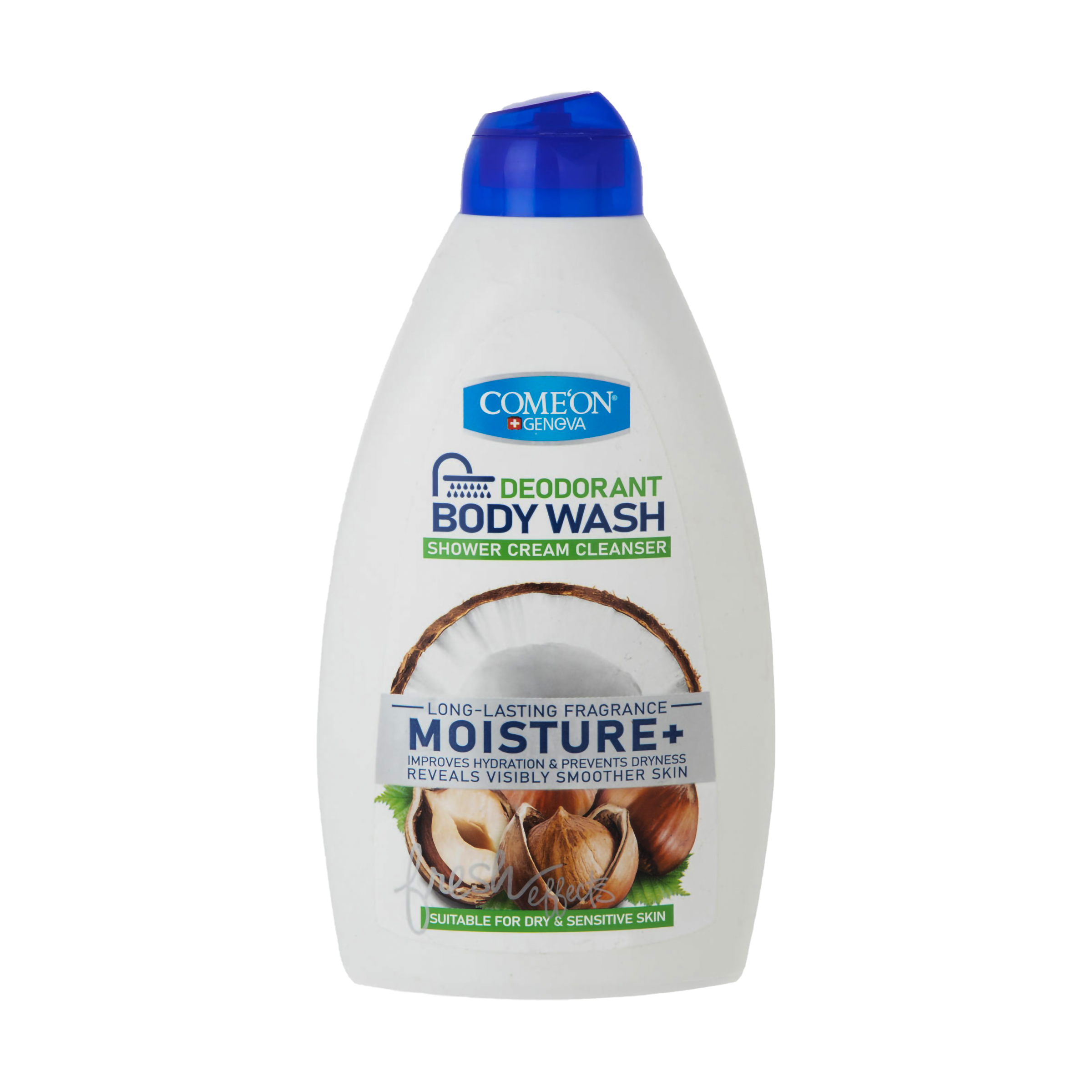 شامپو بدن کرمی رطوبت رسان با عصاره نارگیل و فندق کامان 510 میلی لیتر Comeon