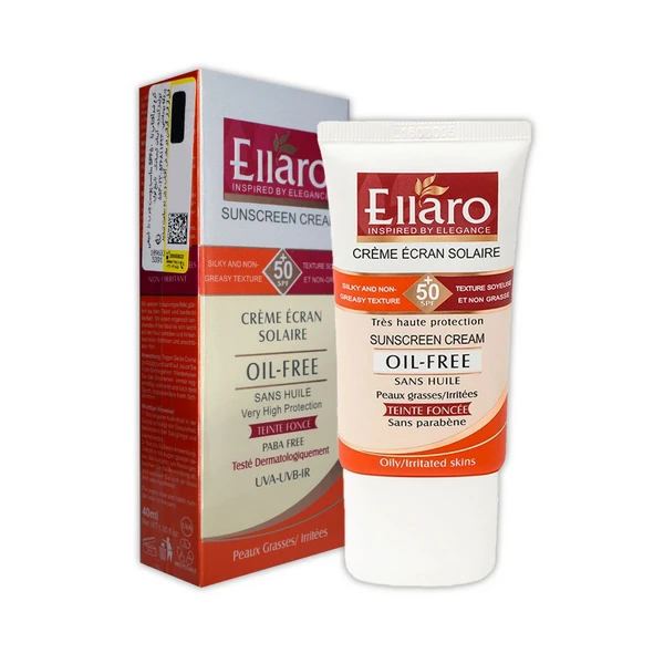 کرم ضدآفتاب +SPF50 مناسب پوست چرب بژ طبیعی اِلارو 40 میلی‌لیتر Ellaro