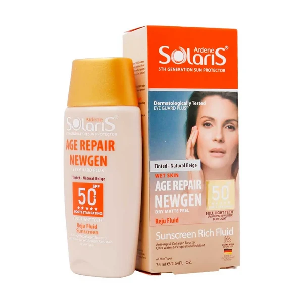 فلوئید ضدآفتاب و ضد چروک +50 Spf بژ روشن آردن سولاریس