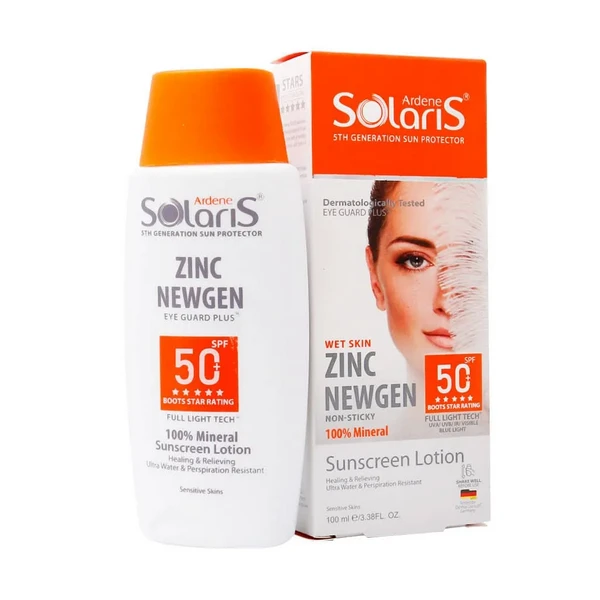 لوسیون ضدآفتاب زینک نیوژن +50 SPF پوست حساس آردن سولاریس
