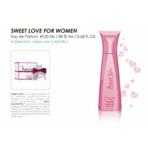 عطر زنانه جیبی مدل سوییت لاو Sweet Love ژک‌ ساف- داروخانه آنلاین آدارو