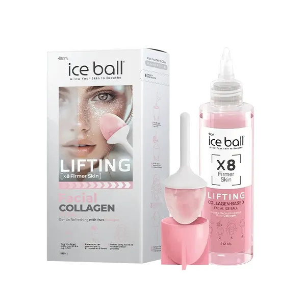 ژل آبرسان کلاژن لیفتینگ صورت آیس بال مدل صورتی