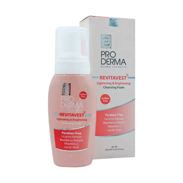 فوم شستشو و روشن کننده صورت رویتاوست پرودرما 200 میلی لیتر Pro Derma -داروخانه آنلاین آدارو