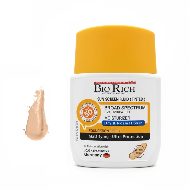 فلوئید ضد آفتاب SPF50 پوست خشک و نرمال بژ روشن بایوریچ 50 میلی لیتر Bio Rich-داروخانه آنلاین آدارو