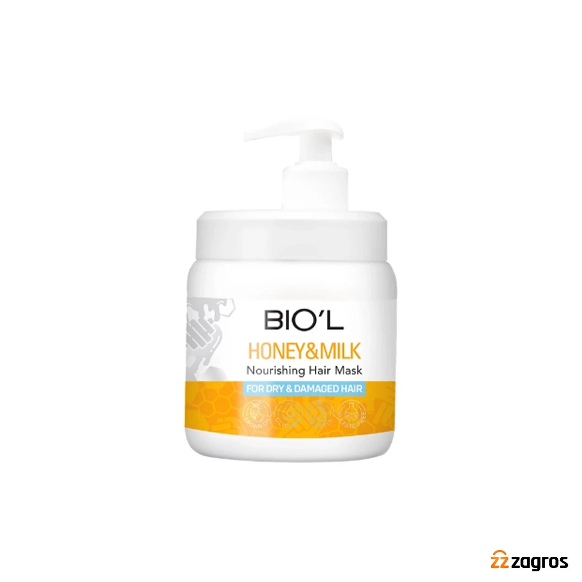 ماسک مو حاوی عصاره عسل و پروتئین شیر موهای خشک و آسیب‌دیده بیول 500 میلی‌لیتر Biol-داروخانه آنلاین آدارو
