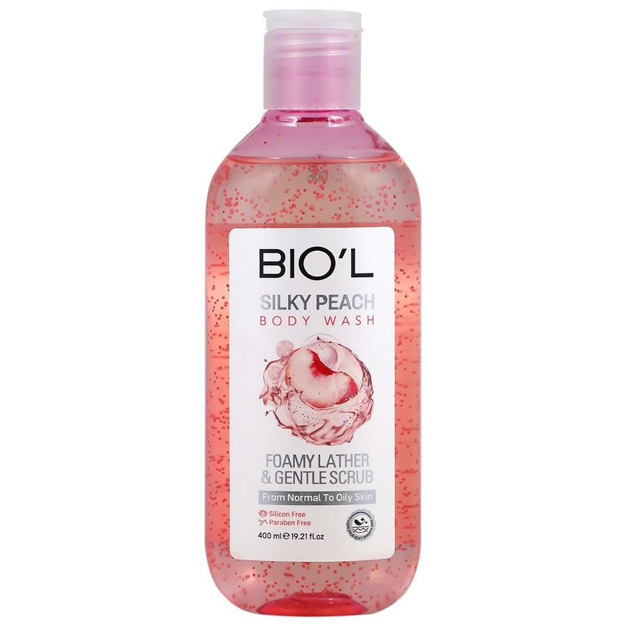 شامپو بدن ژلی سیلکی Peach پوست نرمال تا چرب بیول 400 میلی‌لیتر Biol - داروخانه آنلاین آدارو