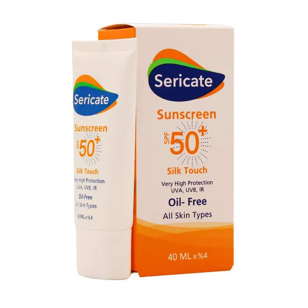 کرم ضد آفتاب بی رنگ SPF50 سیلک تاچ سری کیت 40 میلی‌لیتر Sericate-داروخانه آنلاین آدارو